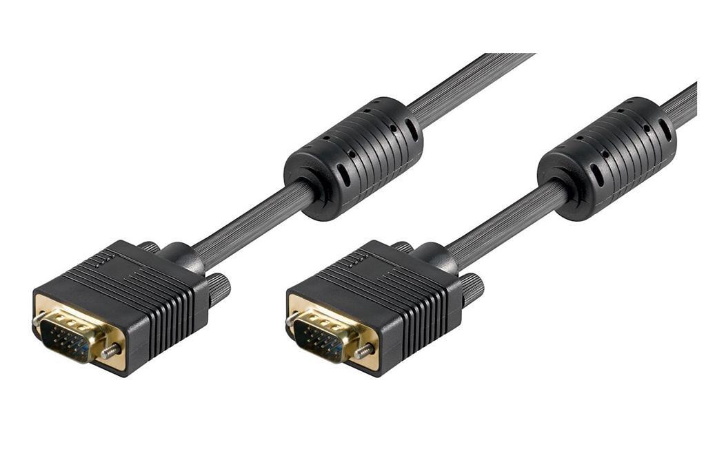 MicroConnect Kabel SVGA HD15 5m M-M w.ferrit core