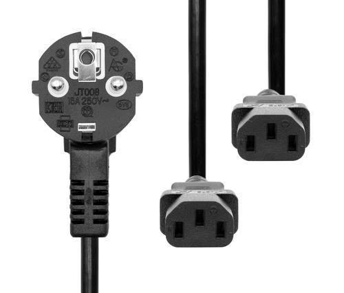MicroConnect Y-kabel za napajanje 1.8m crni IEC320