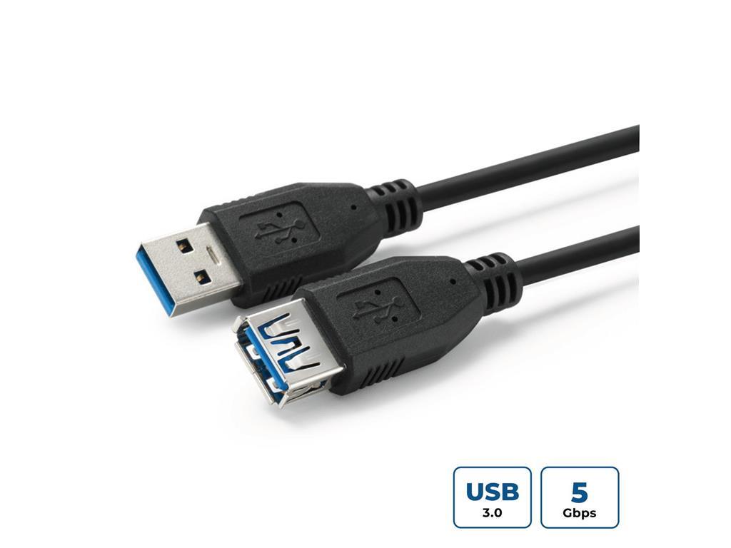 MicroConnect USB3.2 Gen 1 A-A 3m M-F, crna