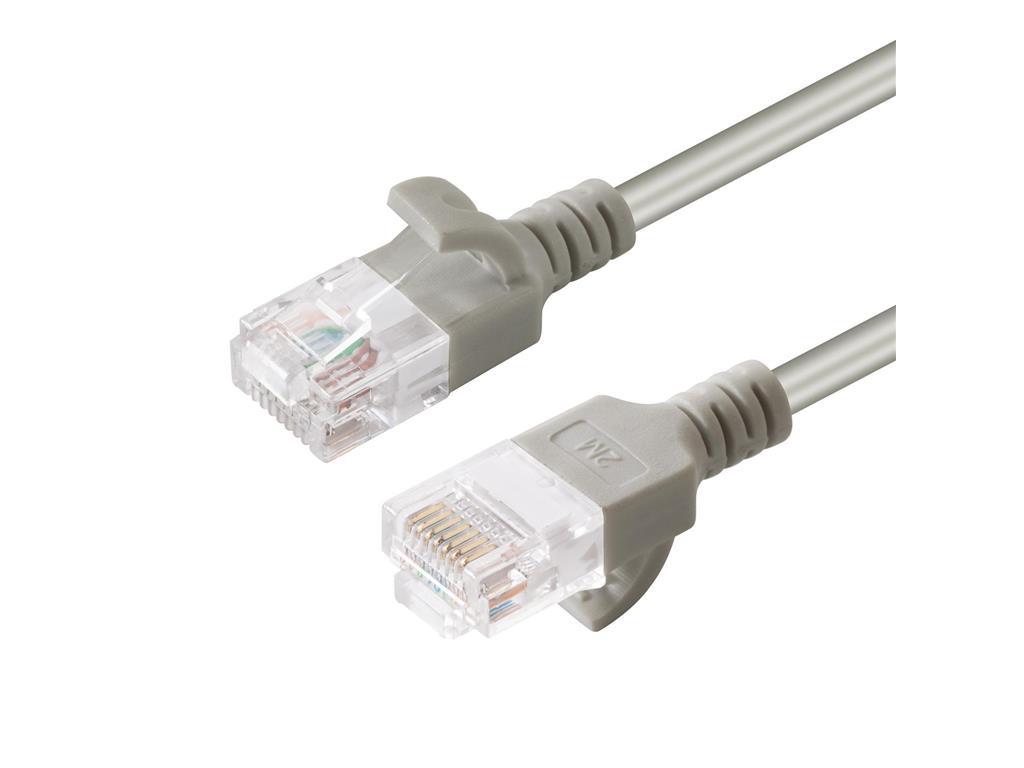 MicroConnect U/UTP CAT6A Slim 2M sivi