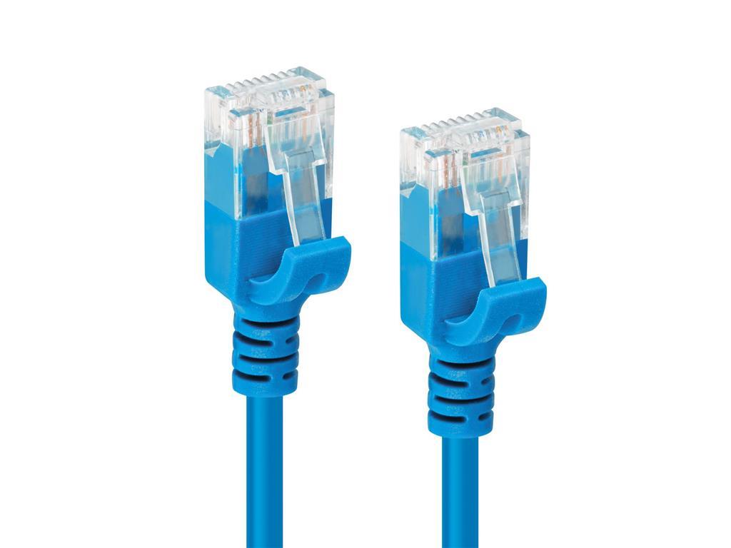 MicroConnect U/UTP CAT6A Slim 0.5M Plava