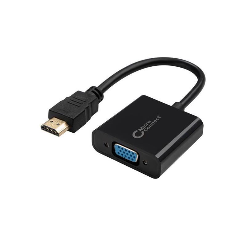 MicroConnect Adapter HDMI - VGA M/F, crni