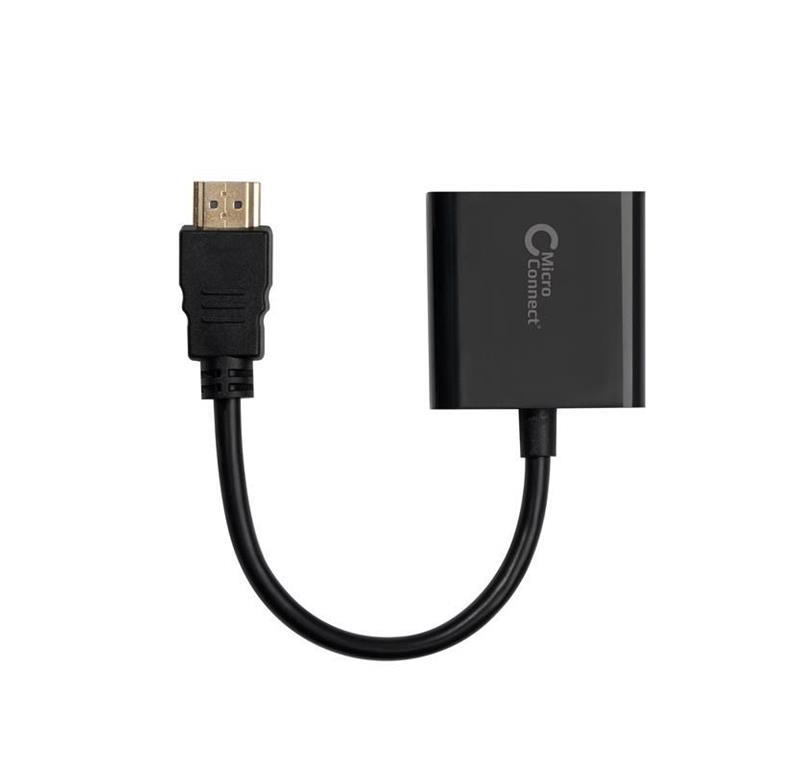 MicroConnect Adapter HDMI - VGA M/F, crni