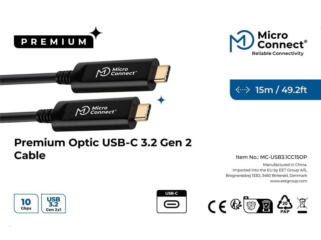MicroConnect Premium optički USB-C 3.2 Gen 2 kabel