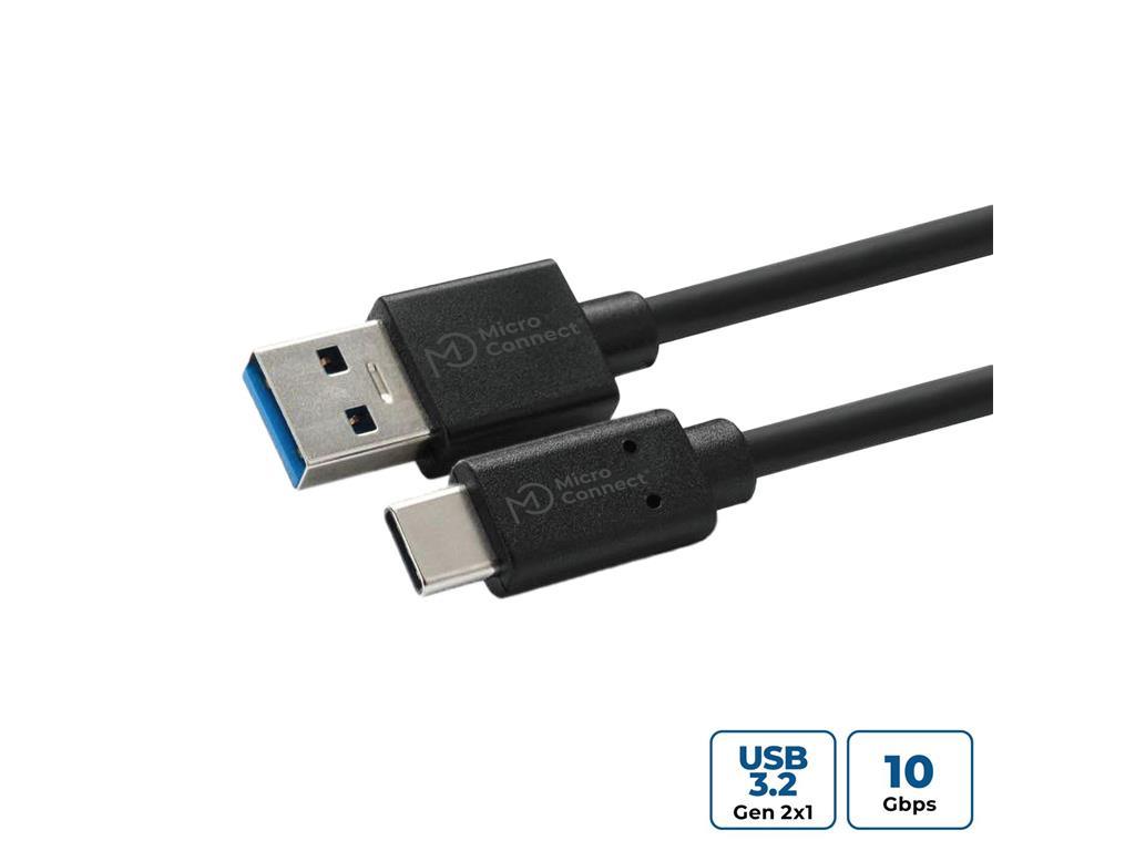 MicroConnect USB C-A 3.2 Gen 2 kabel, 0.25m