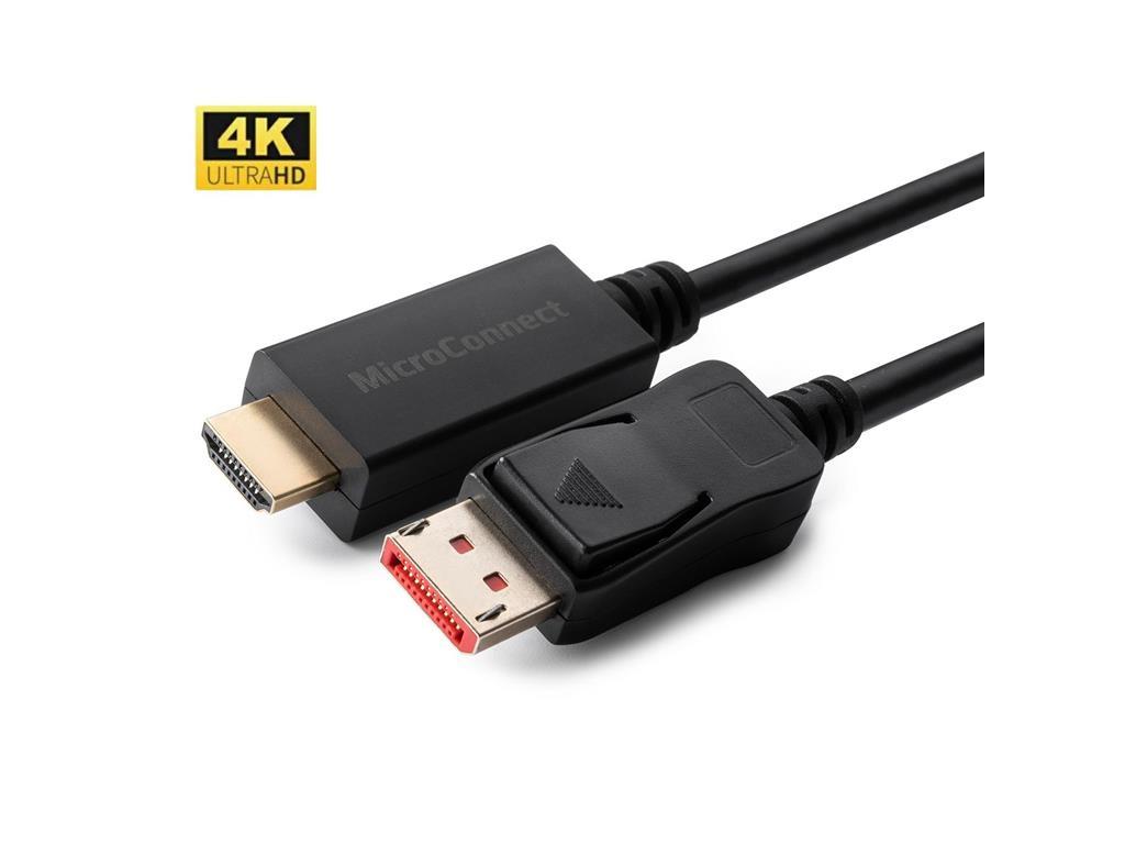 MicroConnect Kabel 4K Display Port 1.4 - HDMI 2.0, 2m