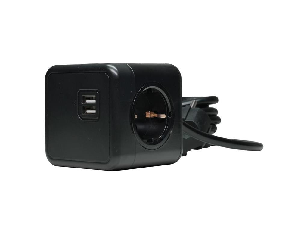MicroConnect Power Cube Extended Duo USB, 3m kabel