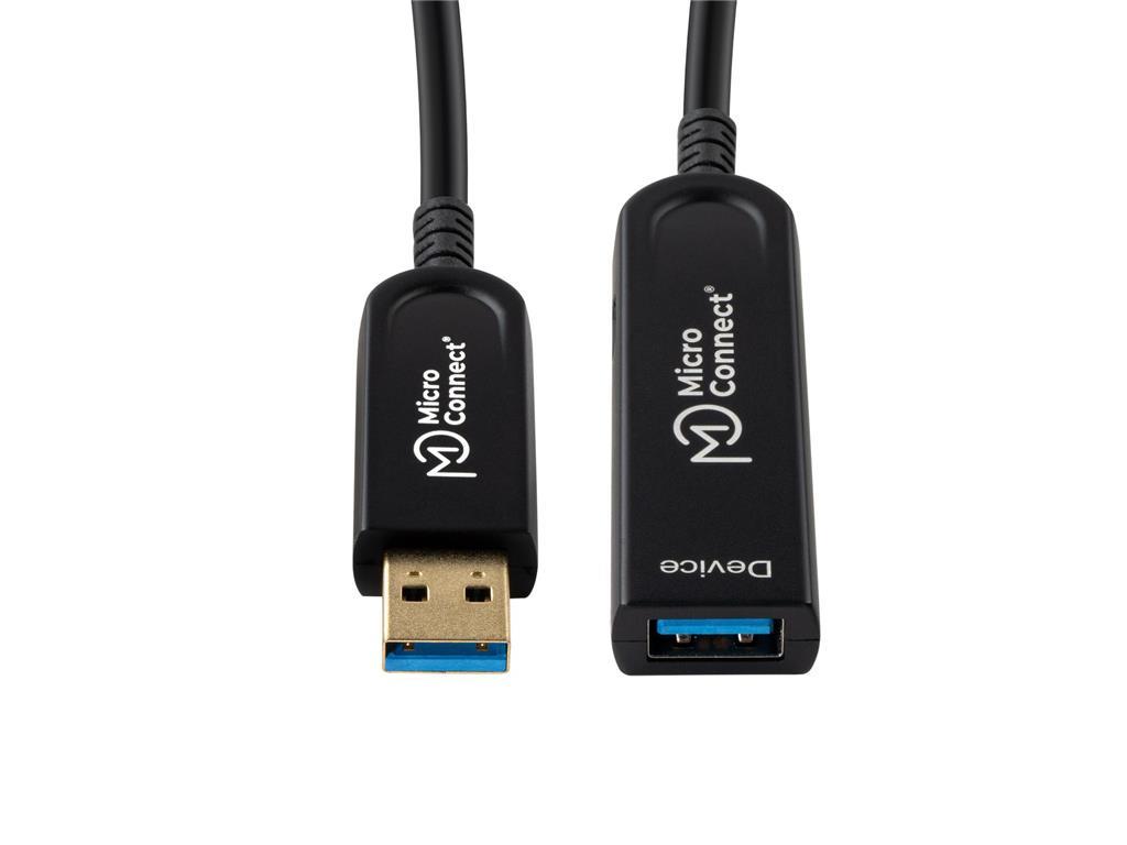 MicroConnect Optički kabel USB A-A 3.2, 20m, crn
