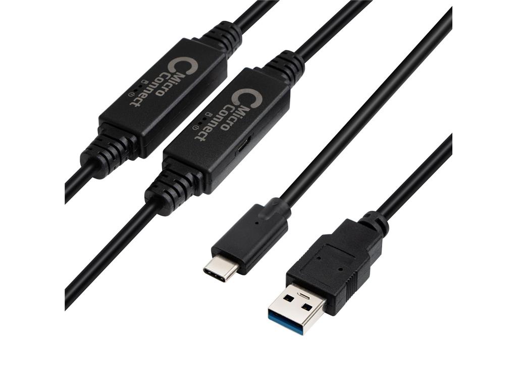 MicroConnect Kabel USB C-A 3.2, 10m, črn
