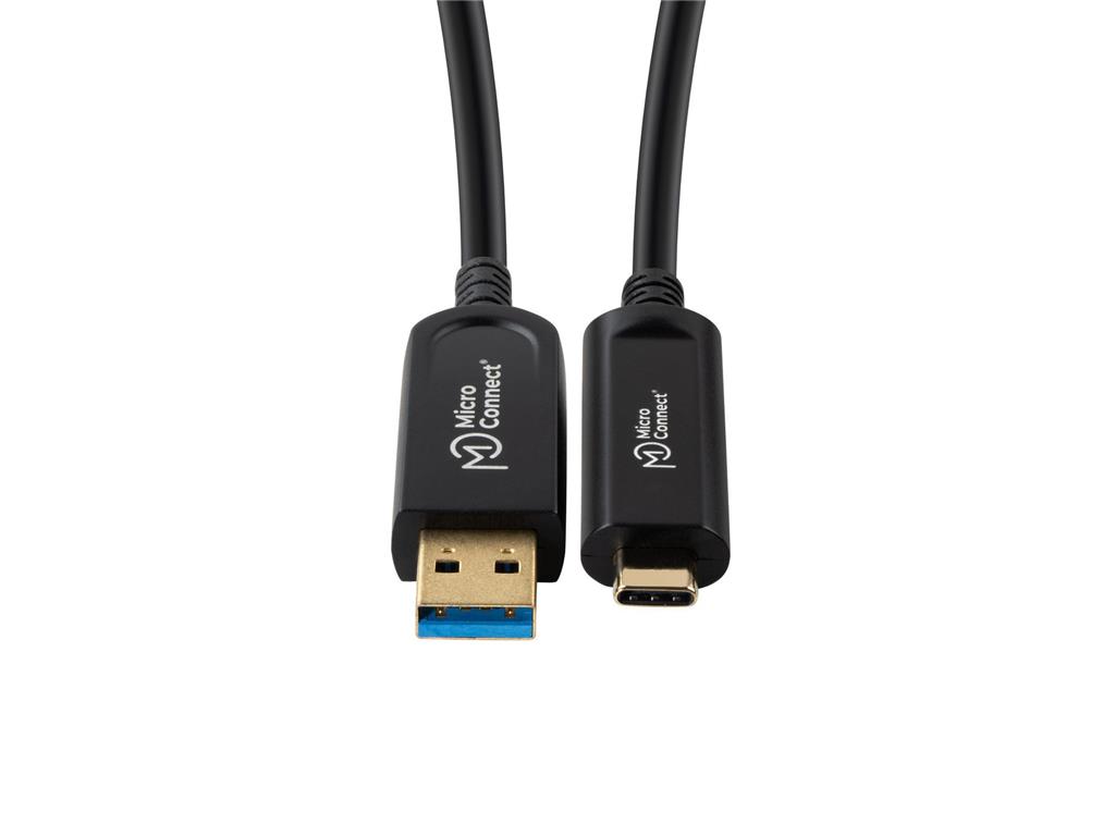 MicroConnect Optički USB C-A kabel 3.2, 5m, crni