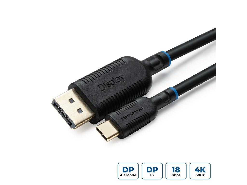  Kabel USB-C Displayport, Črn