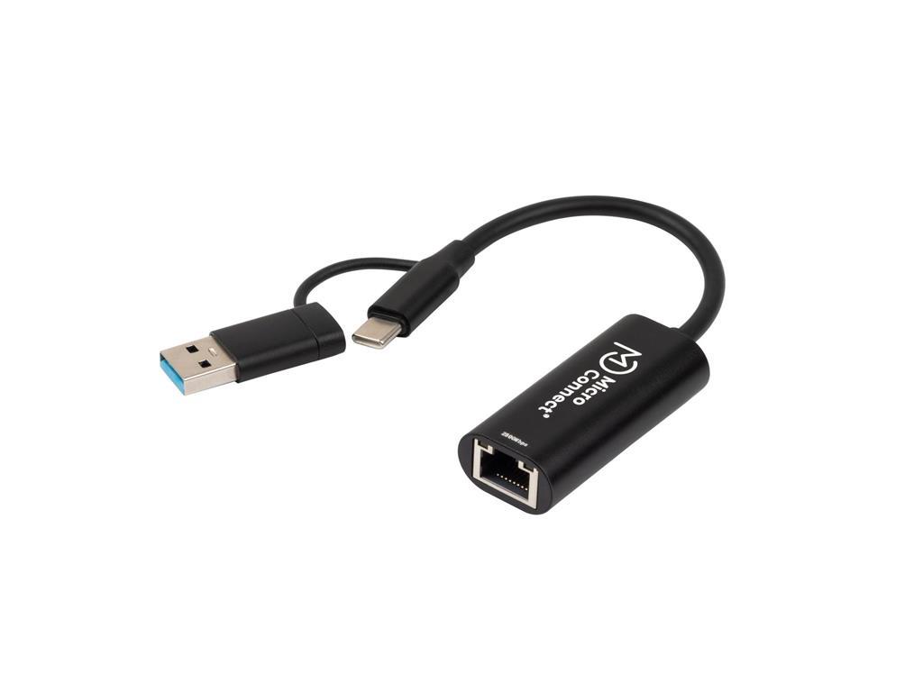 MicroConnect Adapter premium USB-C/A - RJ45 2,5G M-F