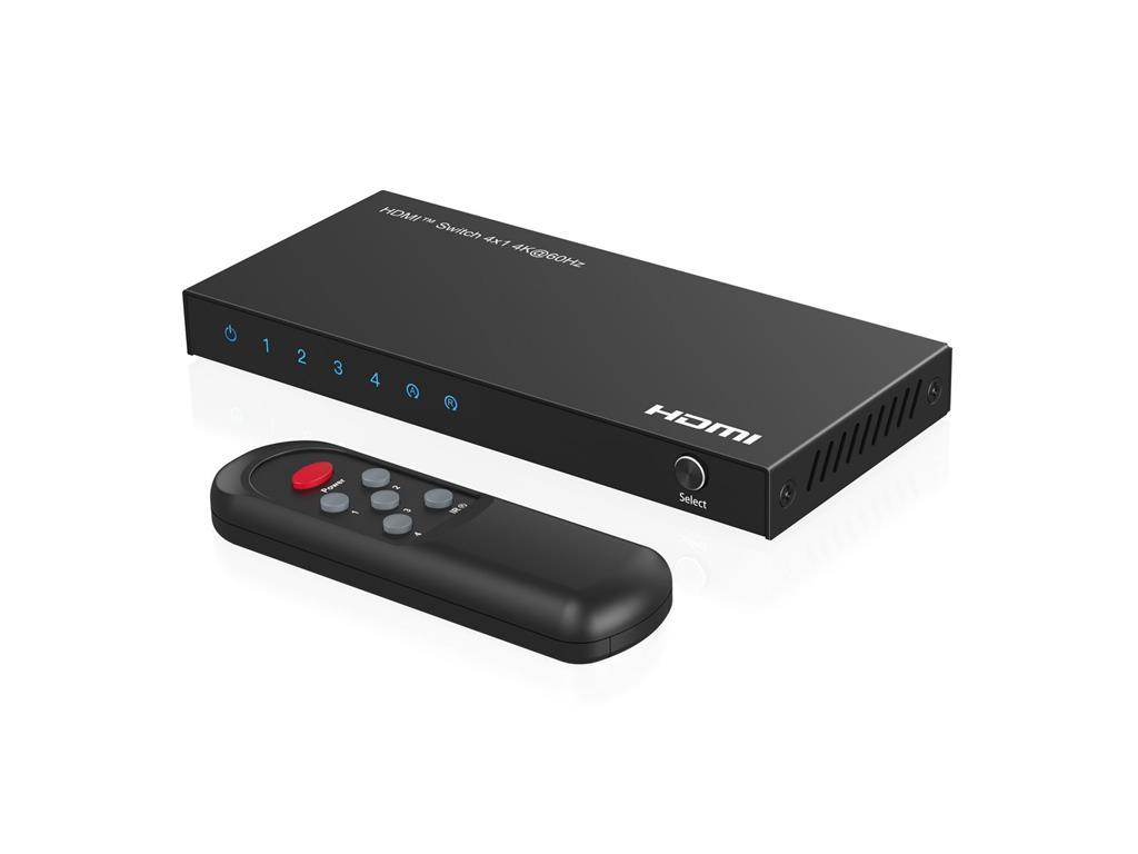 MicroConnect 4K@60Hz HDMI Switch 4x1, HDCP 2.2,