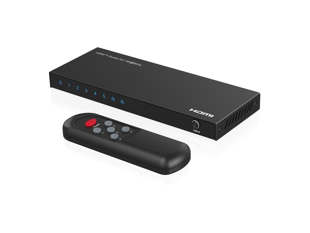 MicroConnect 4K@60Hz HDMI preklopnik 5x1, HDCP 2.2, s