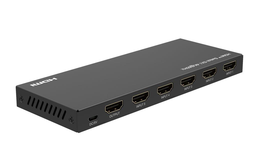MicroConnect 4K@60Hz HDMI preklopnik 5x1, HDCP 2.2, s