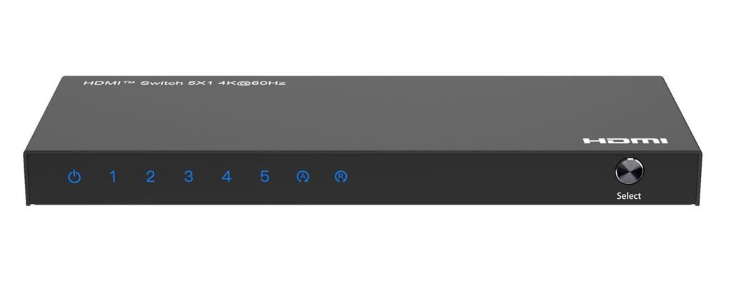 MicroConnect 4K@60Hz HDMI preklopnik 5x1, HDCP 2.2, s