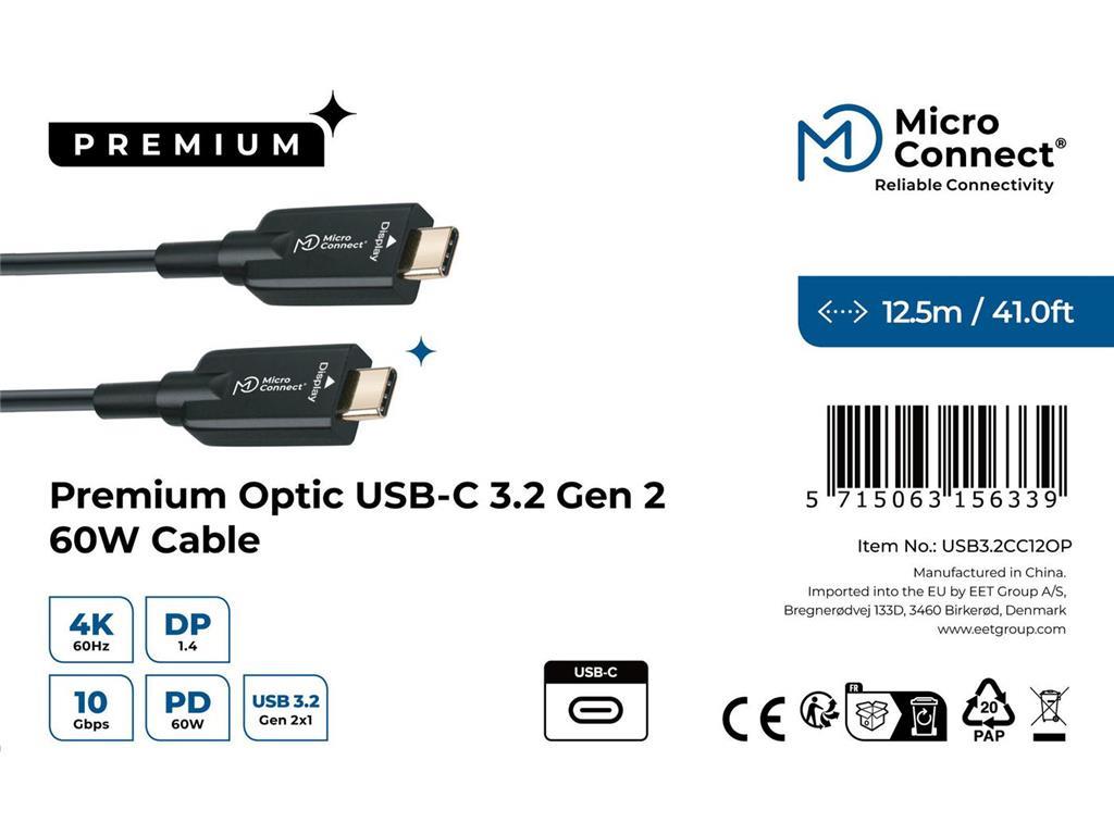 MicroConnect Premium optični kabel USB C-C,12,5