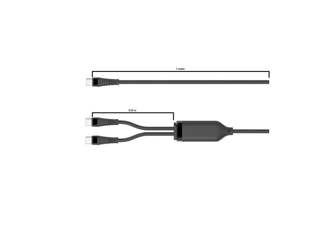 MicroConnect Kabel razdjelnik 1-u-2 PD100W USB-C na