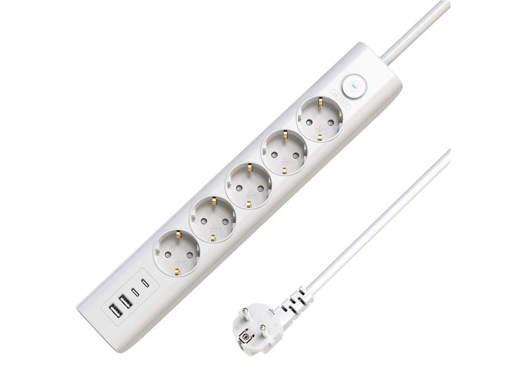 MicroConnect Multi razdelilnik s stikalom 5 vtičnic