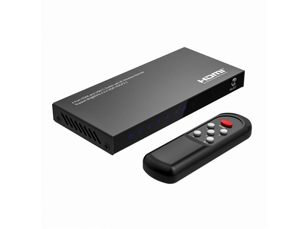 MicroConnect 8K@60Hz USB-C i HDMI Switch 4x1