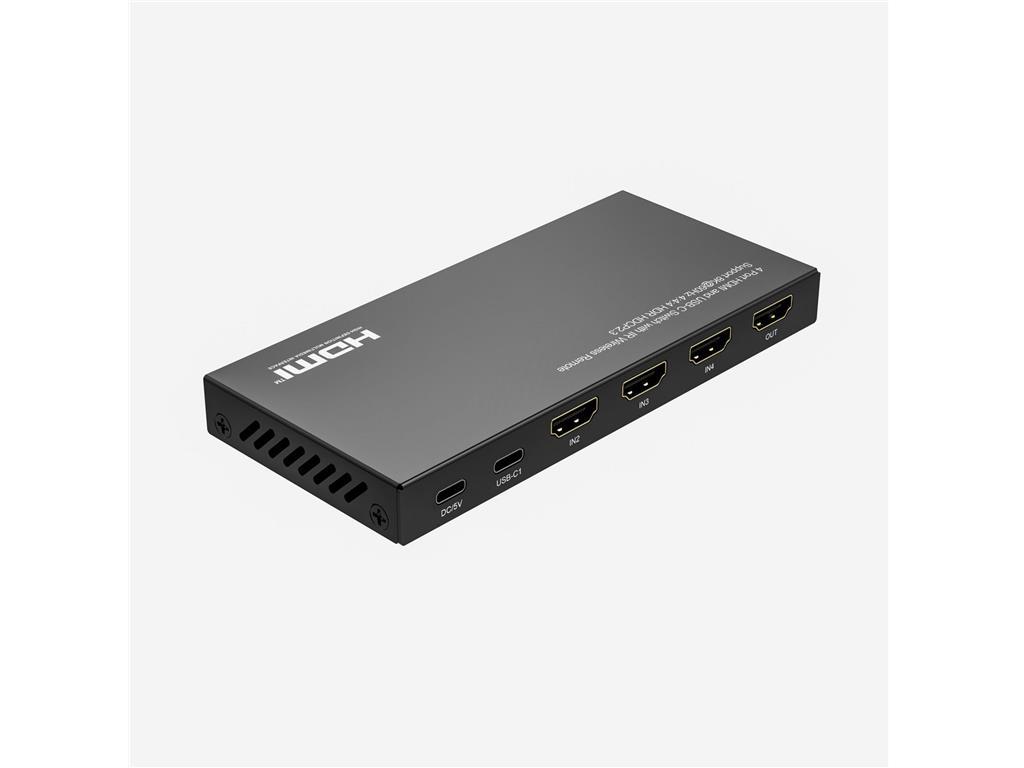 MicroConnect 8K@60Hz USB-C i HDMI Switch 4x1