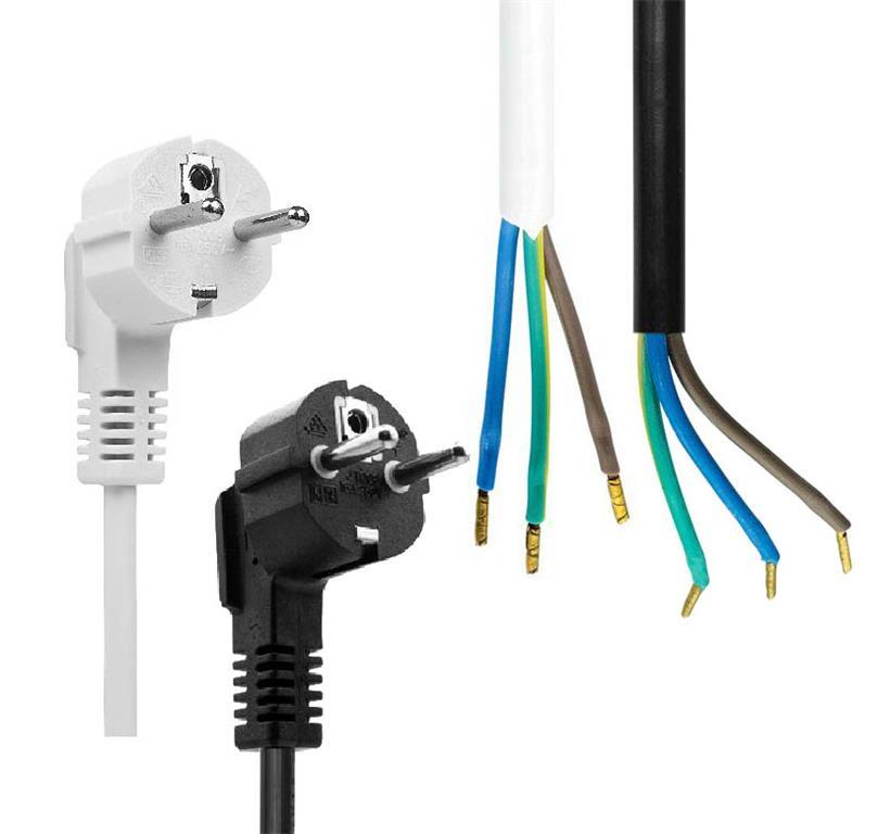  Schuko kabel Open End bel/črn