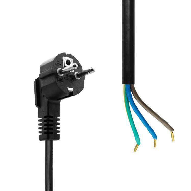 MicroConnect Schuko kabel Open End 5m, črn
