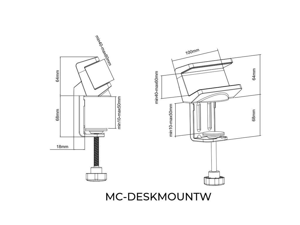 MicroConnect Nosač produžnog kabela za stol