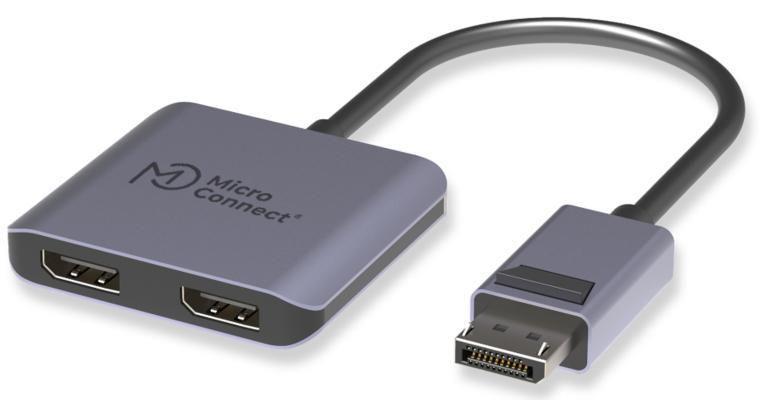 MicroConnect DisplayPort na 2x DisplayPort ženski