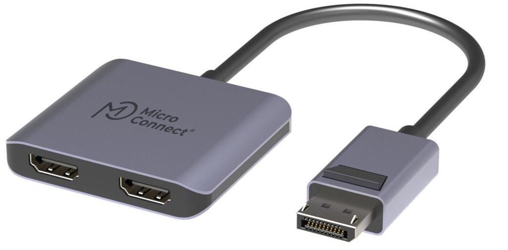 MicroConnect DisplayPort - 2x HDMI female MST Hub raz