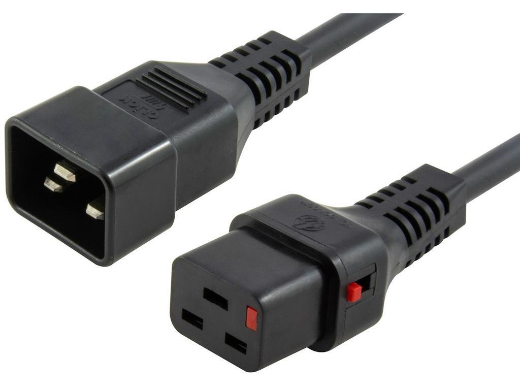 MicroConnect Powercord C19 IEC Lock - C20