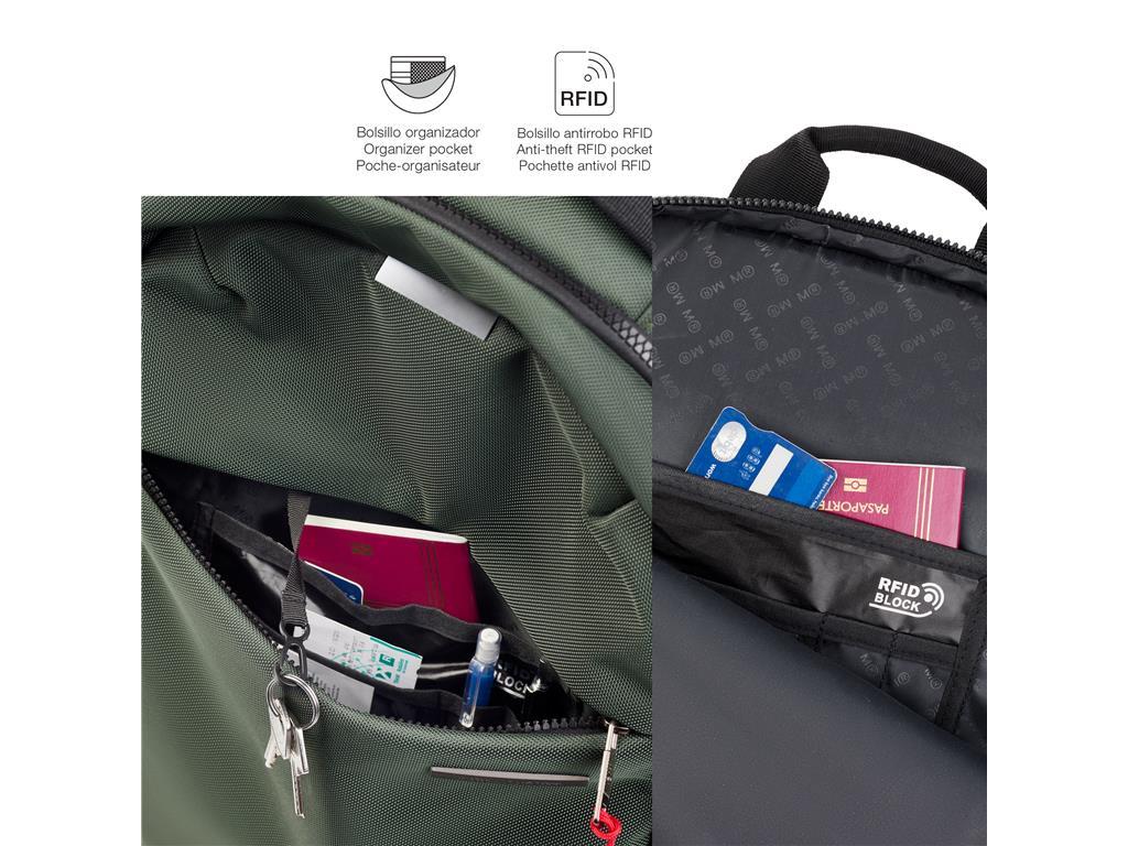 MiquelRius Srednji zeleni ruksak Bag-to-Work