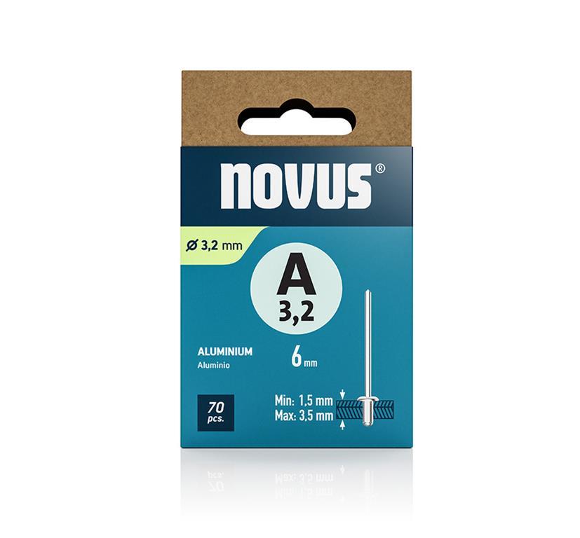 Novus Zakovice tip A 3,2 x 6 mm, aluminij