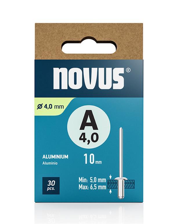 Novus Zakovice tip A 4 X 10 mm, aluminij