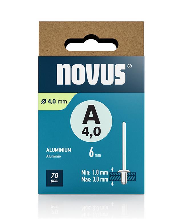 Novus Zakovice tip A 4 x 6 mm, aluminij
