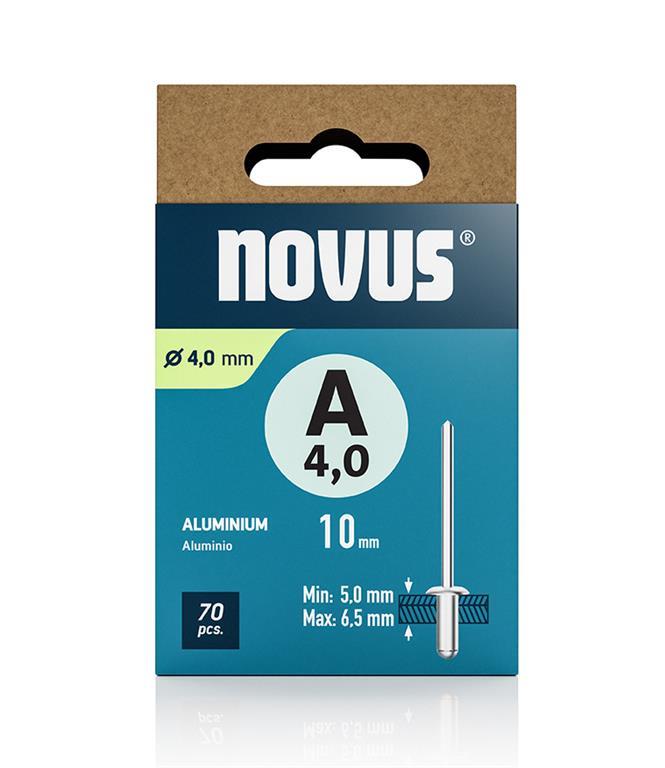 Novus Zakovice tip A 4 x 10 mm, aluminij