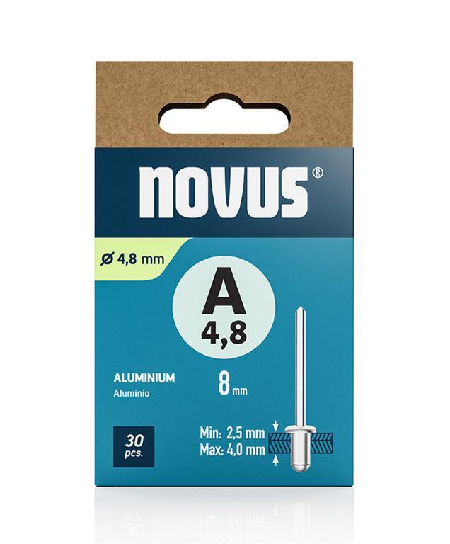 Novus Zakovice tip A 4,8 x 8 mm, aluminij
