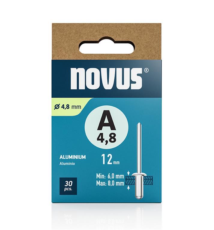 Novus Zakovice tip A 4,8 x 12 mm, aluminij