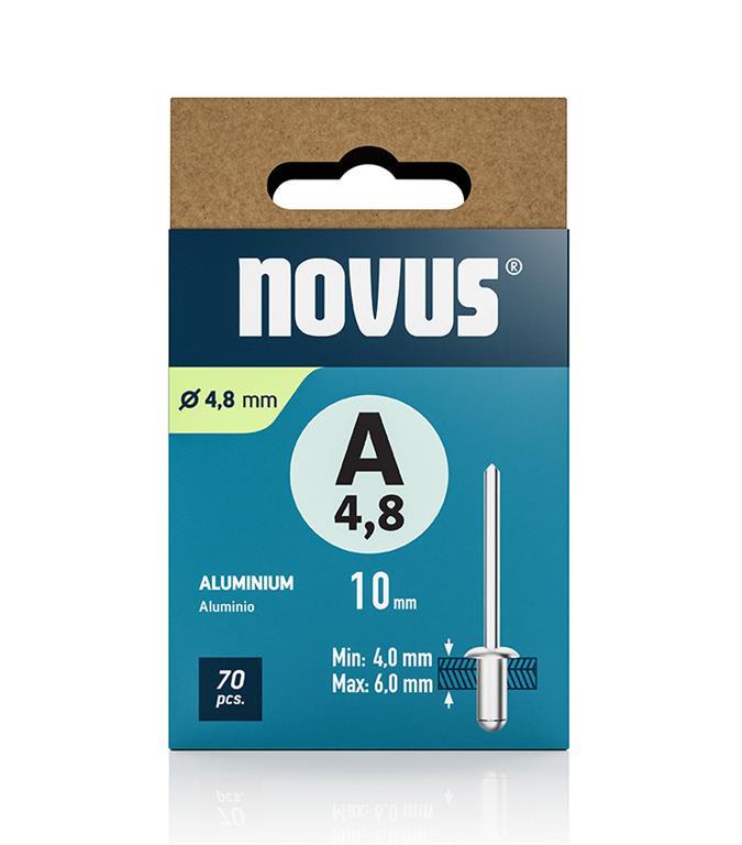 Novus Zakovice tip A 4,8 x 10 mm, aluminij