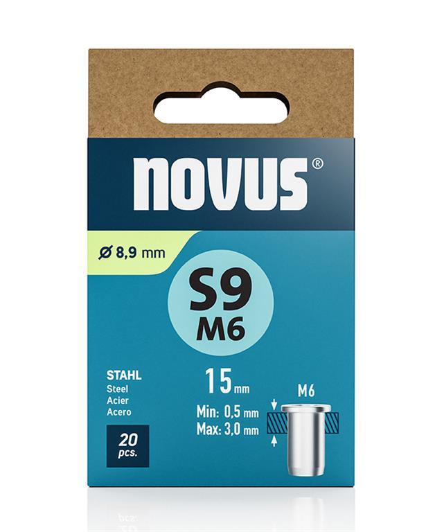 Novus Zakovične matice tip S9 M6 x 15 mm
