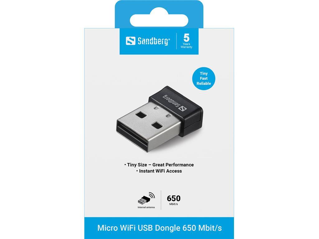 Sandberg Sandberg Micro Wifi adapter 650 Mbit/s