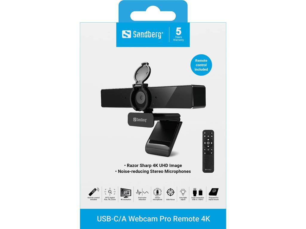 Sandberg USB-C/A Spletna kamera Pro Remote 4K