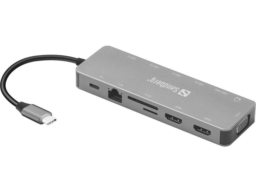 Sandberg USB-C hub, 13-u-1