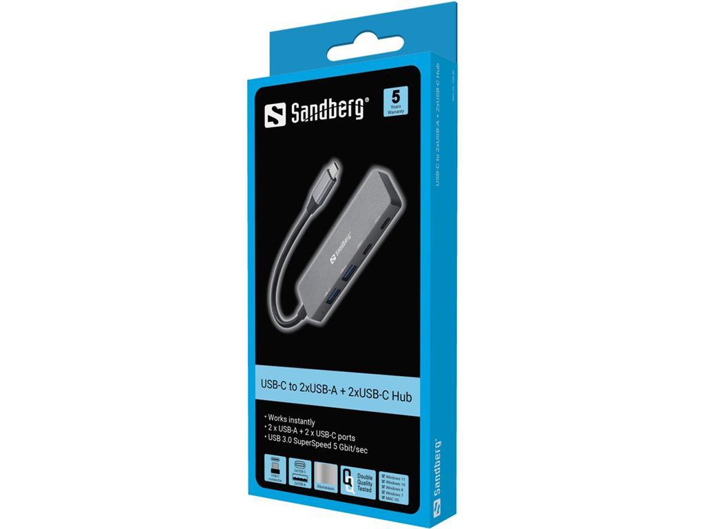 Sandberg USB-C hub, 4-u-1