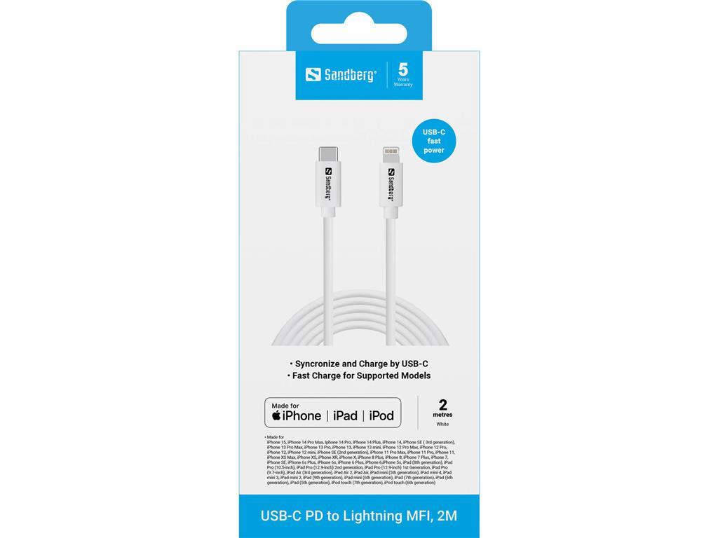 Sandberg USB-C PD na Lightning MFI, 2M