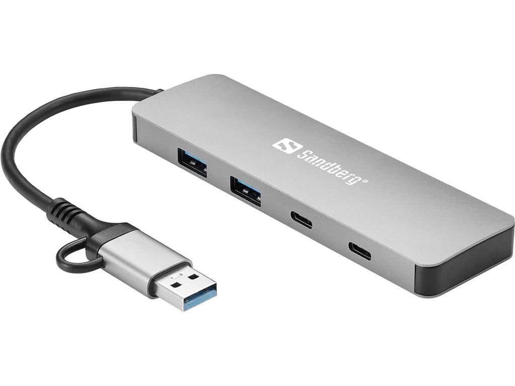 Sandberg USB-C/A na 2xUSB-A+2xUSB-C razdelilnik
