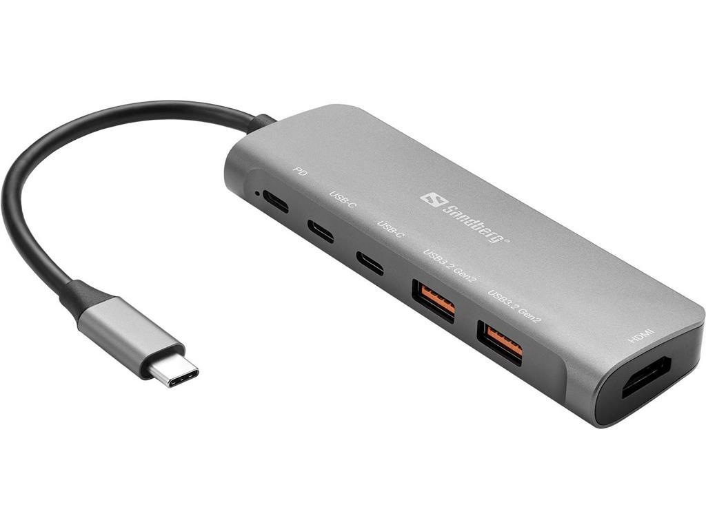 Sandberg USB-C docking postaja HDMI + 2xUSB-A + 2
