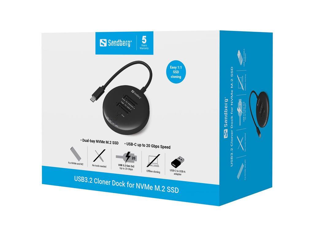 Sandberg USB3.2 klonirna postaja za M2+NVMe