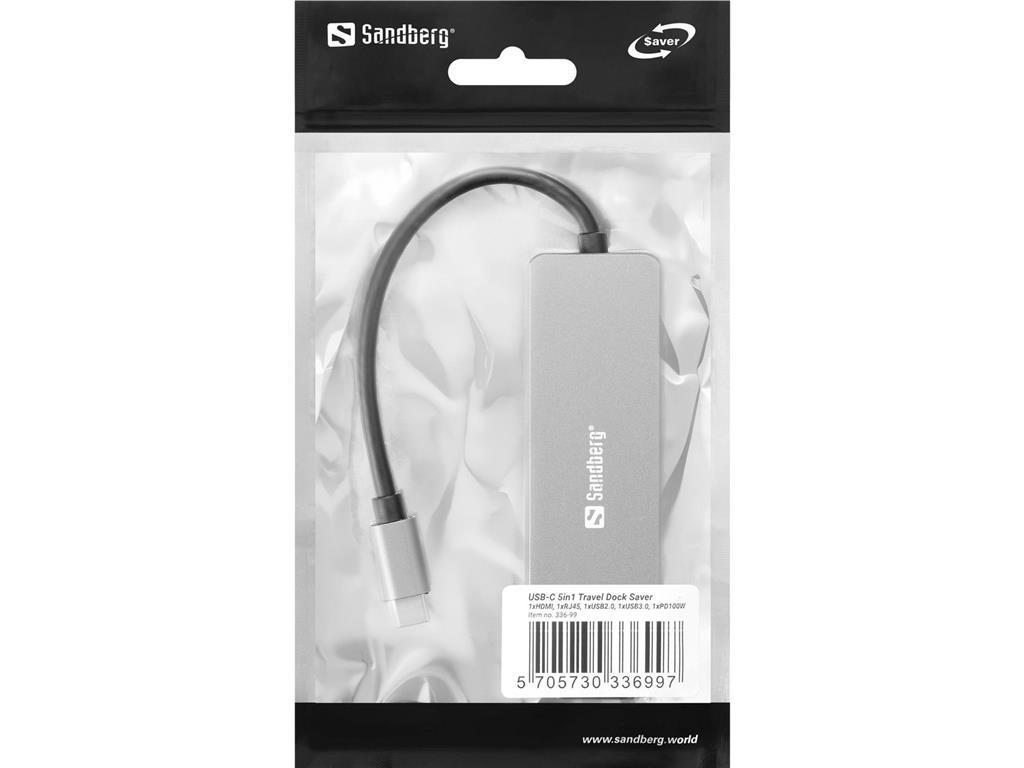 Sandberg Sandberg USB-C 5in1 Travel Dock Saver