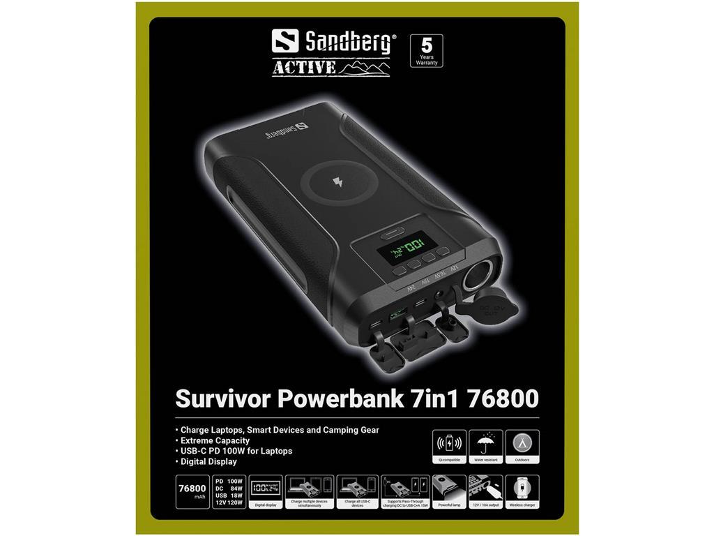 Sandberg Survivor Powerbank 7-v-1 76.800